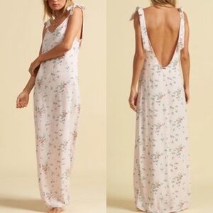 Billabong x The Salty Blonde Boho Beachy Flowy Floral Full Maxi Dress, L